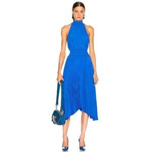 A.L.C. Renzo B Pleated Midi Dress in Adriatic Blue